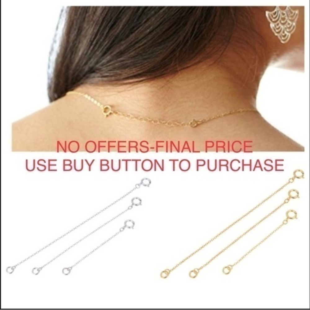 Necklace Chain Extenders 925 Sterling Silver and gold platedβ your choice - Picture 1 of 7